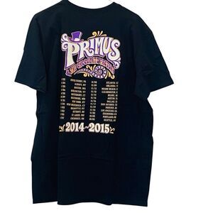 NWOT Primus Chocolate Factory 2014-2015 Tour Pre-Shrunk Cotton Band Tee Black XL